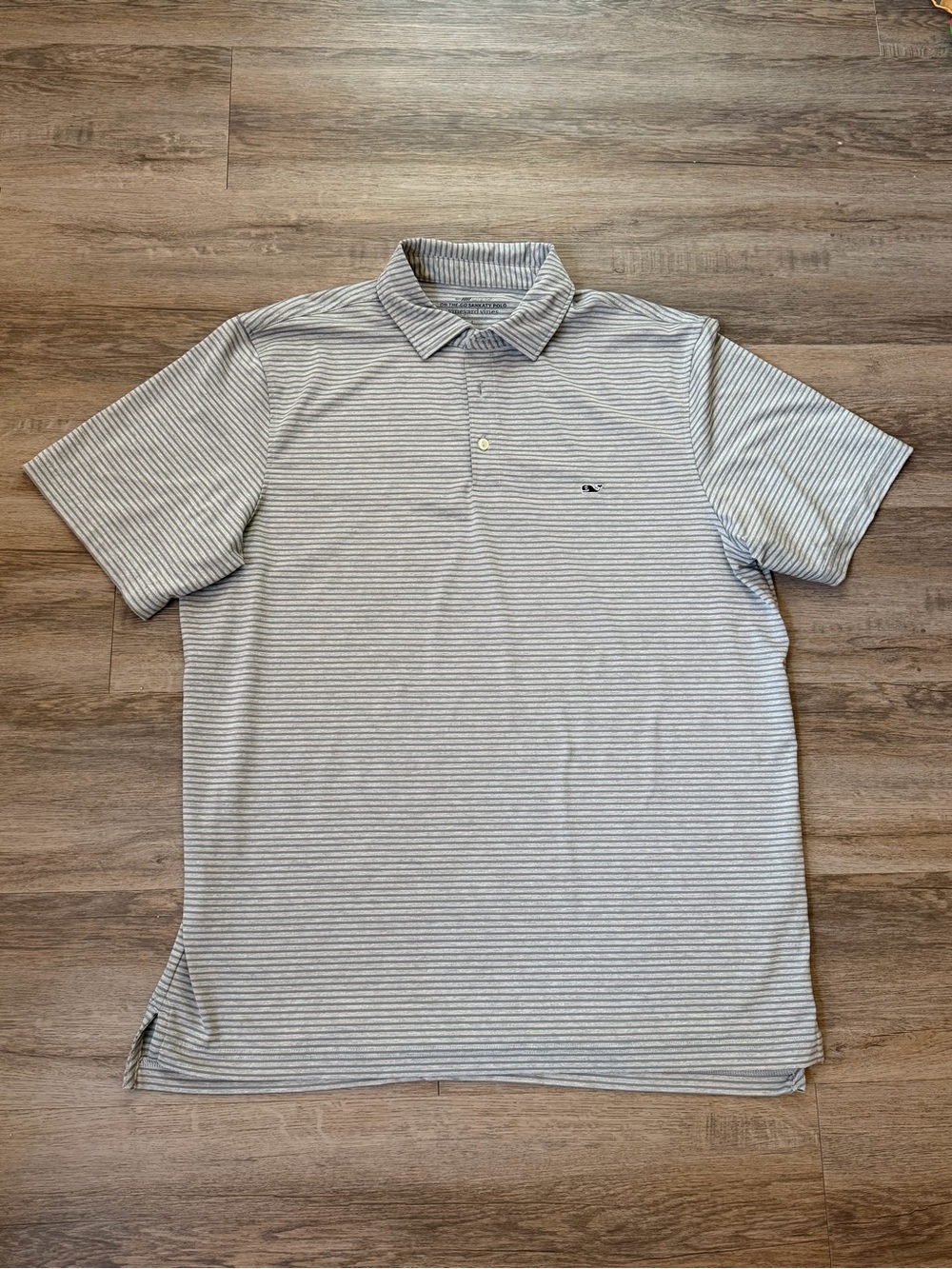 Vineyard Vines Performance Bradley Stripe Sankaty Men's Polo Shirt Size Large